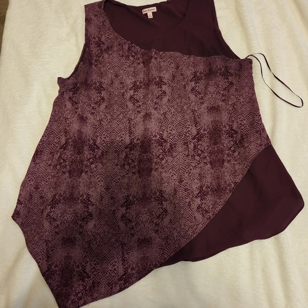 Juicy Couture Plum Snake-Print Asymmetric Camisole